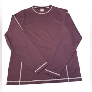 Urban Behavior Men’s Ribbed Knit Contrast Stitch Burgundy Pullover Sz L